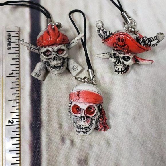 Unbranded Other - Pirate Skull Zipper Pull Biker Charm Bundle NWOT